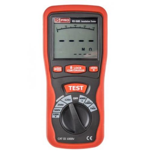 Tester izolace Tester izolace 125 V 1000 V, číslo modelu: RS5505 RS PRO 4000 mΩ, úroveň kategorie: CAT III