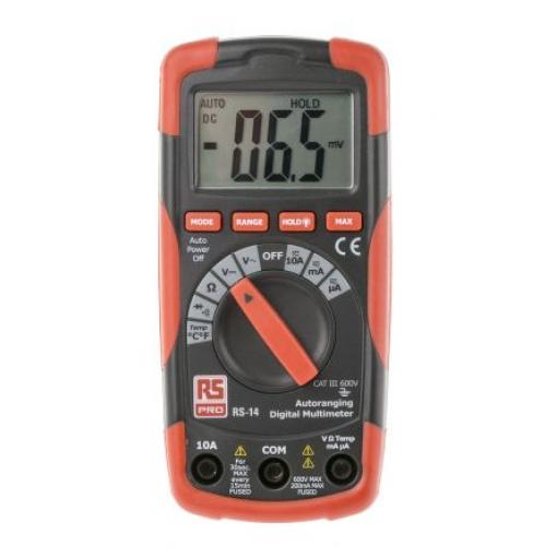 Multimetr Ruční 10 A ac, typ displeje: Digitální 600 V ac, číslo modelu: RS14 RS PRO 10 A dc