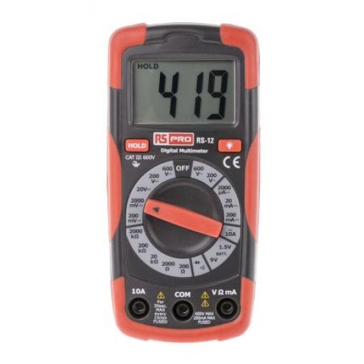 Multimetr Ruční, typ displeje: Digitální 600 V ac, číslo modelu: RS12 RS PRO 10 A dc