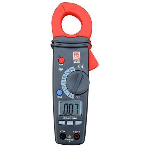 Klešťový měřicí přístroj 600 V ac 600 V dc 400 A 20 MΩ, úroveň kategorie: CAT III, typ displeje: LCD RS PRO RS330,