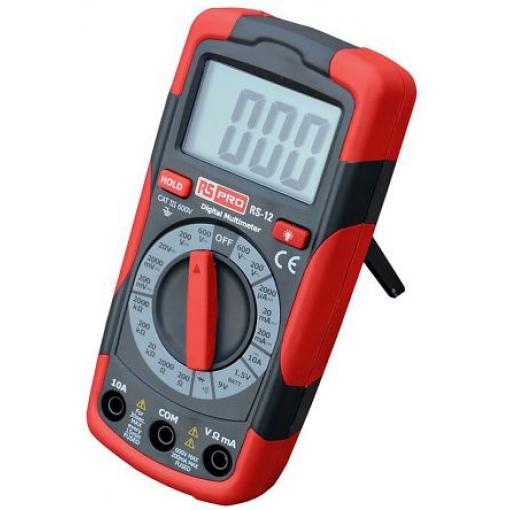 Multimetr Ruční, typ displeje: Digitální 600 V ac, číslo modelu: RS12 RS PRO 10 A dc, ISOCAL