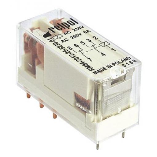 Relpol Výkonové relé DPDT Montáž na plošný spoj 8 A 230 V ac RM84