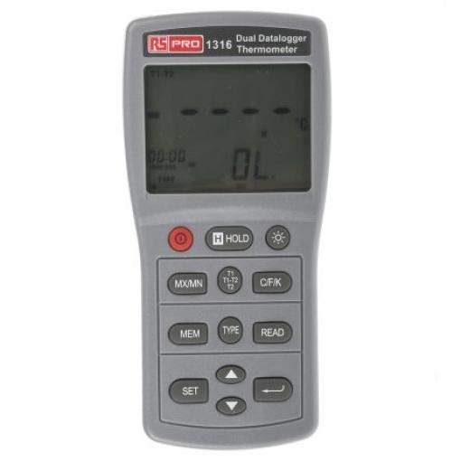 Digitální teploměr Kabelový, přesnost: ±0.05 % Kelvin, °C, F, Fahrenheit, typ sondy: Typ J, Typ R, Typ E, K, Typ T, Typ