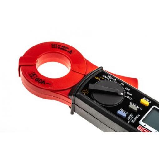 Klešťový měřicí přístroj 400 V ac 100 mV dc 60 A 400 Ω, typ displeje: LCD RS PRO ILCM03A, DKDCAL