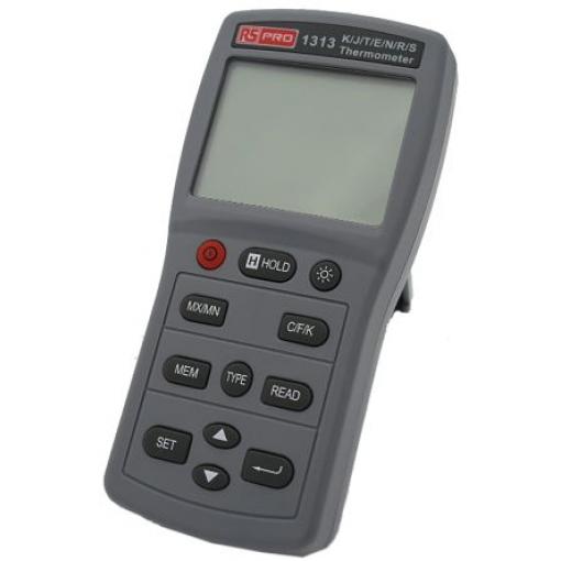 Digitální teploměr Kabelový, přesnost: ±0.05 % Kelvin, Fahrenheit, °C, F, typ sondy: Typ N, Typ R, Typ S, Typ J, Typ T,