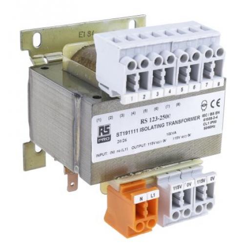 RS PRO 1000 VA, primární napětí: 208 to 600 V ac, sekundární napětí: 12 V, 2 x 115 V ac