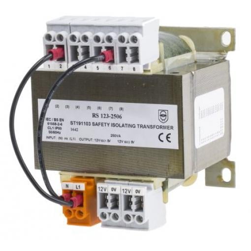 RS PRO Transformátor na lištu DIN 250 VA, primární napětí: 208 V ac, 230 V ac, 380 V ac, 400 V ac, 415 V ac, 440 V ac,