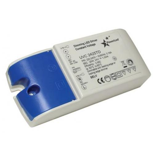LED ovladač, řada: UVC25TD UVC2425TD 24 V 2.08 to 1.04 A 25 W IP44 PowerLED