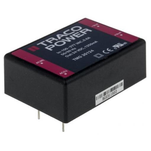 Spínaný napájecí zdroj, počet výstupů: 1 TMG 30124 24V dc Montáž na plošný spoj 30 W TMG 30 TRACOPOWER 264V