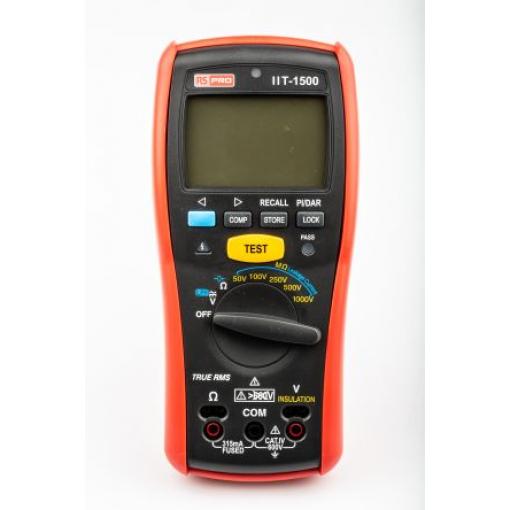 Tester izolace Tester izolace 50 V 1000 V, číslo modelu: IIT1500 RS PRO 200 GΩ, úroveň kategorie: KAT IV