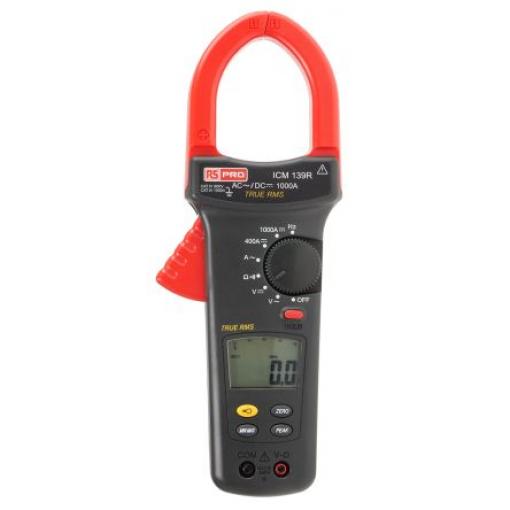 Klešťový měřicí přístroj 750 V ac 1000 V dc 1000 A dc 1000 A 400 Ω, úroveň kategorie: KAT IV, CAT III, typ displeje: LCD