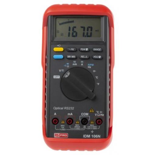 Multimetr IDM 103N/105N/106N Ruční 10 A ac, typ displeje: Digitální 1 kV ac, číslo modelu: IDM106N RS PRO True RMS 10 A