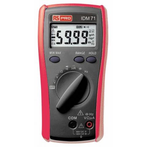 Multimetr Ruční, typ displeje: Digitální, číslo modelu: IDM71 RS PRO True RMS, ISOCAL