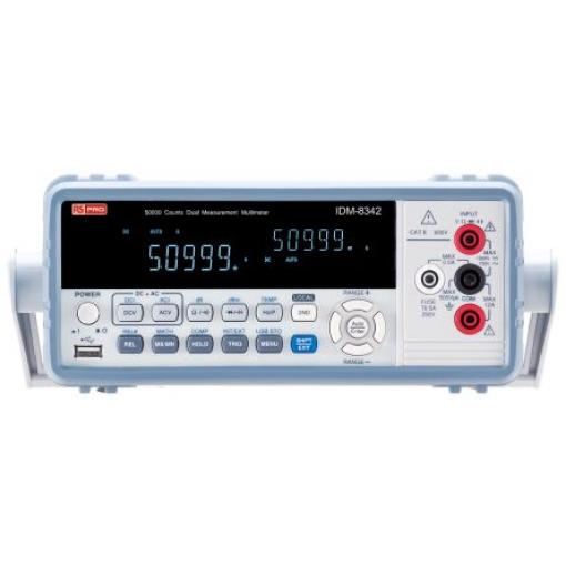 Multimetr IDM-8341/8342 Pracovní stůl 10 A ac, typ displeje: Digitální 750 V ac, číslo modelu: IDM8342 RS PRO True RMS