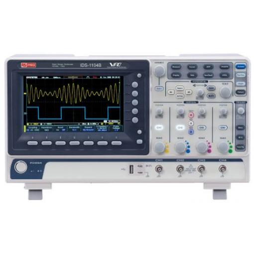 Osciloskop, řada: DS-1000B Přenosný 100 MHz 4 kanálový, typ displeje: TFT LCD 10 Mpts, EU, Velká Británie RS PRO 5000