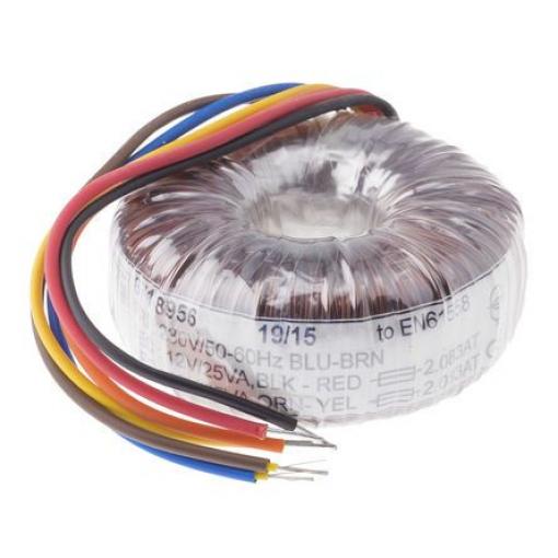 RS PRO Toroidní transformátor, počet výstupů: 2, primární napětí: 2 x 115 V ac, sekundární napětí: 2 x 45 V ac, Povrch,