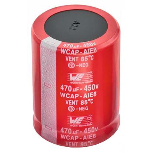 Kondenzátor, řada: WCAP-AIE8 390 μF ±20 % 450 V dc 861221486022, Zacvakávací montáž Wurth Elektronik