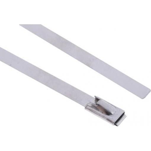 Stahovací páska Roller 125 mm 4.6mm Stříbrná Nerezová ocel RS PRO