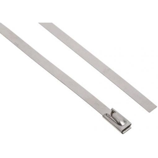 Stahovací páska Roller 360 mm 4.6mm Stříbrná Nerezová ocel RS PRO