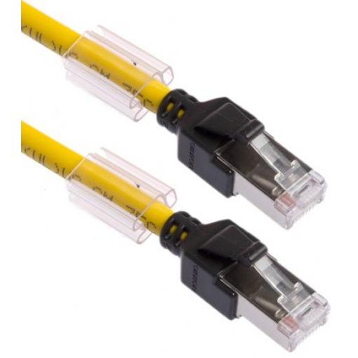 Omron Cat6a Ethernetové kabely, řada: XS6, Žlutá, Nízko dýmivý bezhalogenový, 30V dc 200 mm, typ pláště: Stíněné Stíněný
