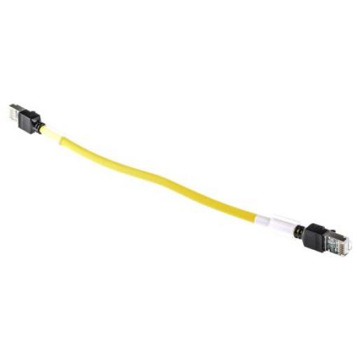 Omron Cat6a Ethernetové kabely, řada: XS6, Žlutá, Nízko dýmivý bezhalogenový, 30V 300 mm 8, typ pláště: Stíněné Stíněný