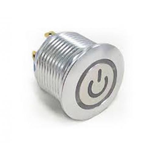 TE Connectivity Tlačítkový spínač, řada: AV19 IP67 DPDT Panel Okamžité Osvětlené 19.2 mm 3 A, barva LED: Červená 250 V