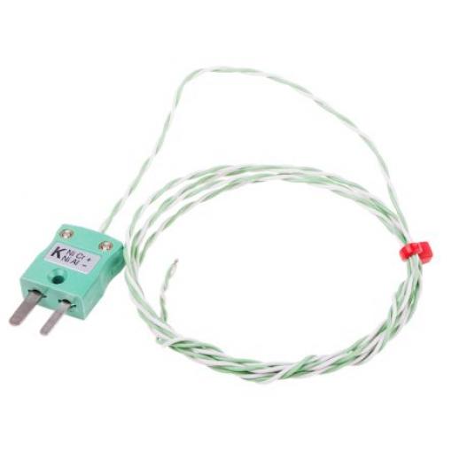 Termočlánek s odkrytým spojem 1 m kabel typ K Perfluoralkoxyalkan 1 m sonda, -75 °C 7/0.2 mm na 250 °C IEC, RoHS