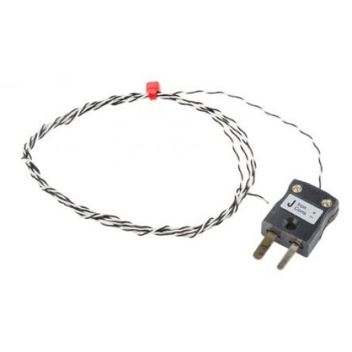 Termočlánek s odkrytým spojem 1 m kabel Kalibrováno typ J Perfluoralkoxyalkan 1 m sonda, -75 °C 1.1 mm na 250 °C IEC,