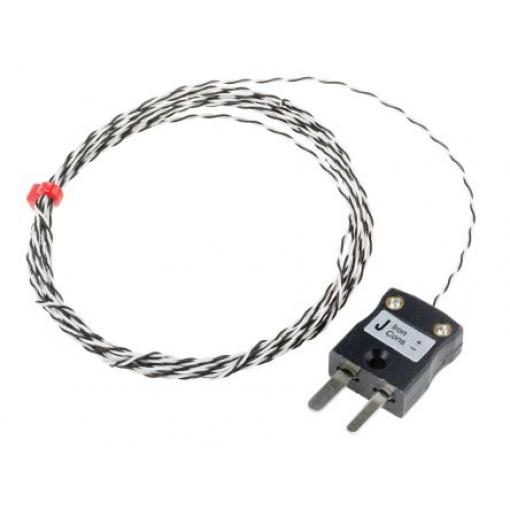 Termočlánek s odkrytým spojem 2 m kabel Kalibrováno typ J Perfluoralkoxyalkan 2 m sonda, -75 °C 1/0.2 mm na 250 °C IEC,