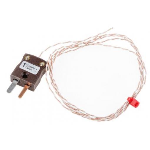 Termočlánek s odkrytým spojem 1 m kabel typ T Perfluoralkoxyalkan 1 m sonda, -75 °C 1/0.2 mm na 250 °C IEC, RoHS