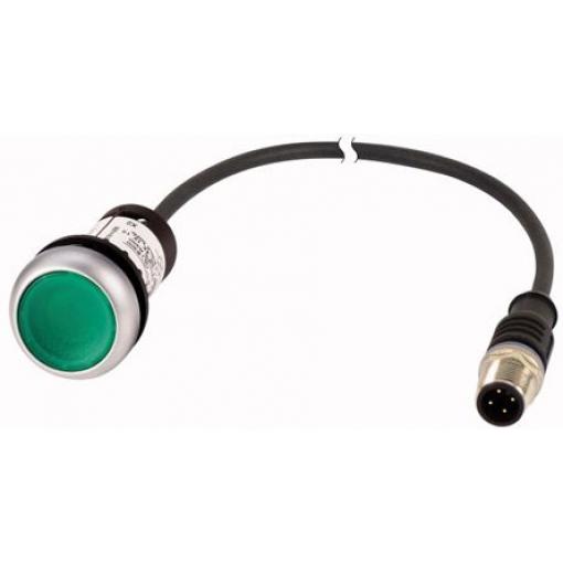 Eaton Tlačítkový spínač, řada: C22 IP67, IP69K SPST Montáž do panelu Osvětlené 22 mm Zelená 24 V ac/dc