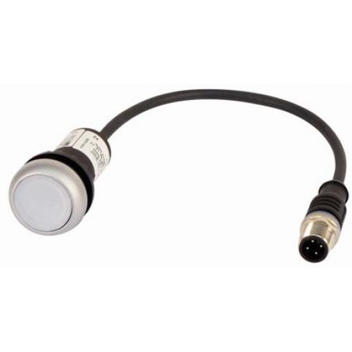 Eaton Tlačítkový spínač, řada: C22 IP67, IP69K SPST Montáž do panelu Osvětlené 22 mm Bílá 24 V ac/dc