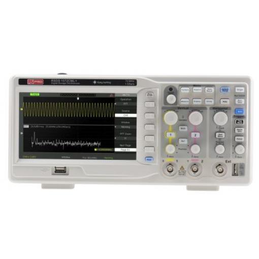 Osciloskop, řada: RSDS1000 Pracovní stůl 70 MHz 2 kanálový, typ displeje: TFT LCD 2 Mpts, USB RS PRO