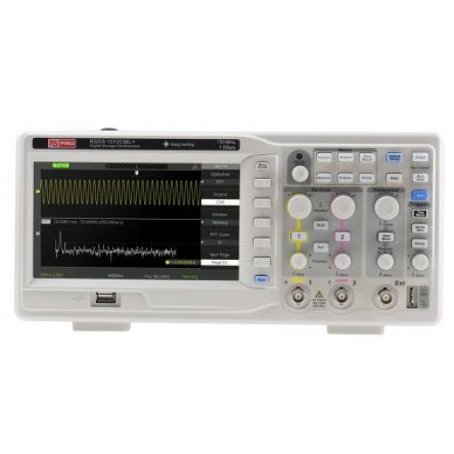 Osciloskop, řada: RSDS1000 Pracovní stůl 150 MHz 2 kanálový, typ displeje: TFT LCD 2 Mpts, USB RS PRO