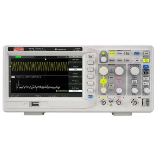 Osciloskop, řada: RSDS1000 Pracovní stůl 50 MHz 2 kanálový, typ displeje: TFT LCD 32 kpts, USB RS PRO, ISOCAL