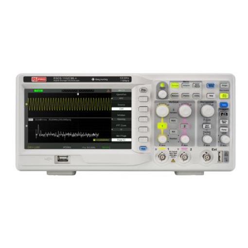 Osciloskop, řada: RSDS1000 Přenosný 100 MHz 2 kanálový, typ displeje: TFT LCD 2 Mpts, USB RS PRO, ISOCAL
