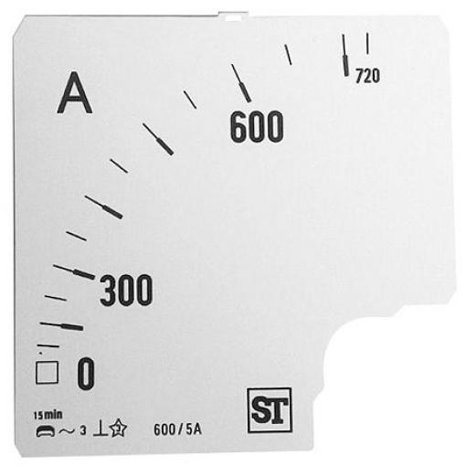 Sifam Tinsley Měřicí stupnice, Měřicí stupnice, pro použití s: Analogový panelový ampérmetr 96 x 96