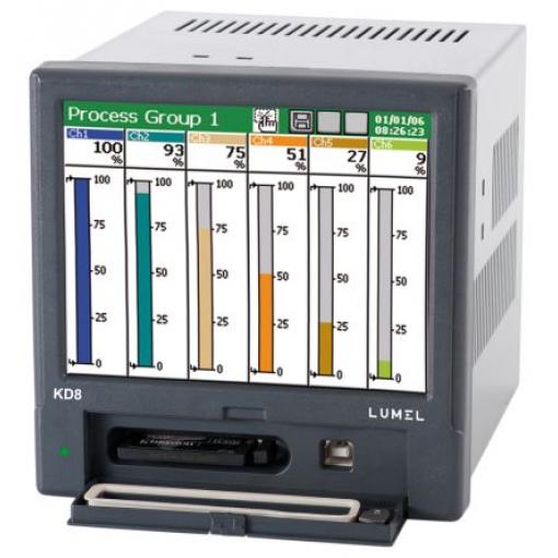 Lumel Zapisovač 4, číslo modelu: KD8, délka: 144 mm, videografická tabulka  Termočlánek