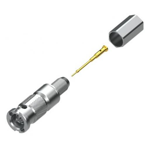 Samtec Koaxiální konektor, řada: HD-BNC Vnější, 75 Ω, orientace těla: Rovný, Kabel Konektory BNC Krimpovací, 6GHz 125 °C