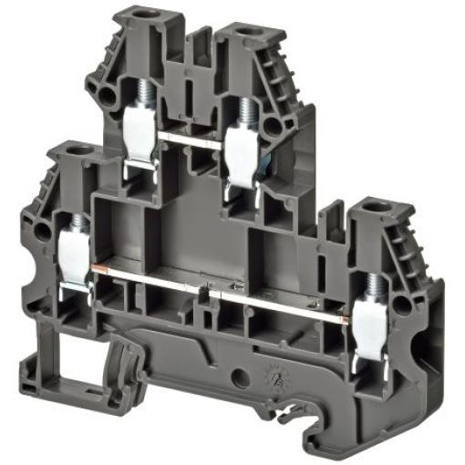 Omron Svorkovnice pro montáž na lištu DIN XW5TS40112, řada: XW5T, 800 V Šedá 4 mm² 2 Šroubová