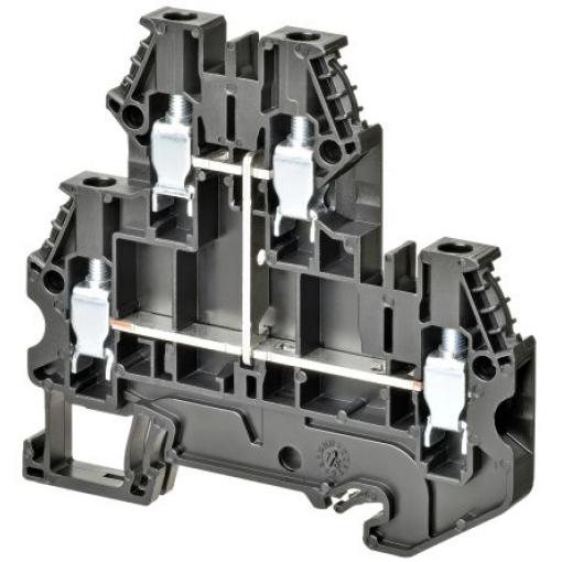 Omron Svorkovnice pro montáž na lištu DIN XW5TS40112V, řada: XW5T, 800 V Černá 4 mm² 2 Šroubová
