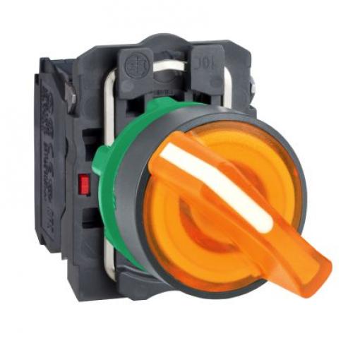 Volicí přepínač, řada: Harmony XB5 Šroub Knoflík SPDT, průměr výřezu: 22 mm IP67 Schneider Electric Osvětlené 2