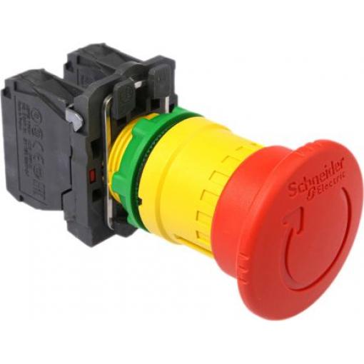 Schneider Electric Harmony Uvolnění kroucením Tlačítko nouzového vypínače Montáž do panelu 22 mm 2 NC IP67, IP66, IP69K,