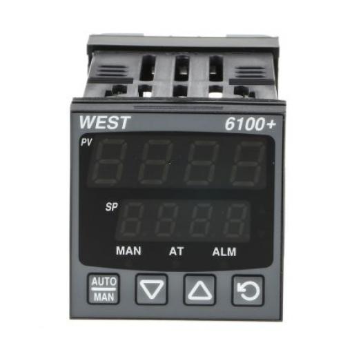 West Instruments PID regulátor teploty, řada: P6100 Montáž do panelu, 55 °C, 0 °C 1, počet výstupů: 2, výstup: Relé 240V