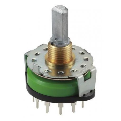 Otočný přepínač 250 mA, počet poloh: 12 30V dc