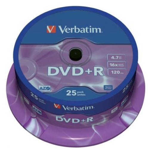 Prázdný disk DVD DVD+R 4.7 GB 25 Per Pack ks Verbatim 16X