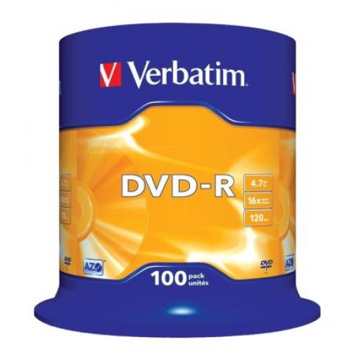 Prázdný disk DVD DVD+R 4.7 GB 100 Per Pack ks Verbatim 16X