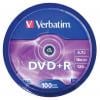 Prázdný disk DVD DVD+R 4.7 GB 100 Per Pack ks Verbatim 16X