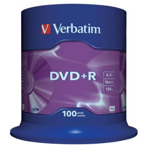 Prázdný disk DVD DVD+R 4.7 GB 100 Per Pack ks Verbatim 16X