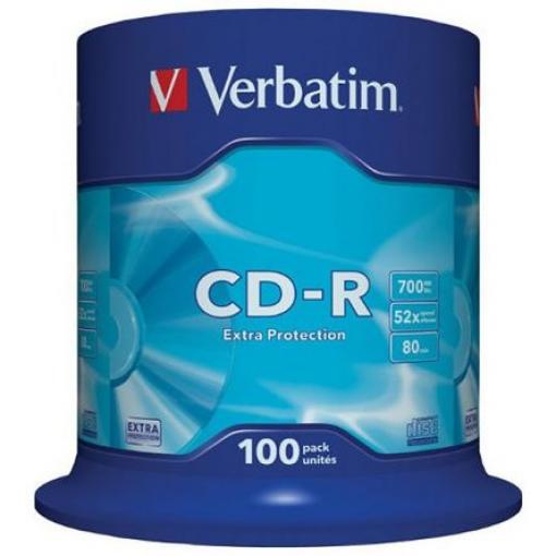 Prázdný disk CD CD-R 100 Per Pack ks Verbatim 700 MB 52X